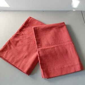 2‎ KIMLOR MILLS Pillowcase Set Paprika Rust Red Flannel QUEEN Cozy Cabin NEW